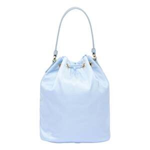 Prada Duet Tessuto Nylon Ostrich Leather Cielo Blue Bucket
